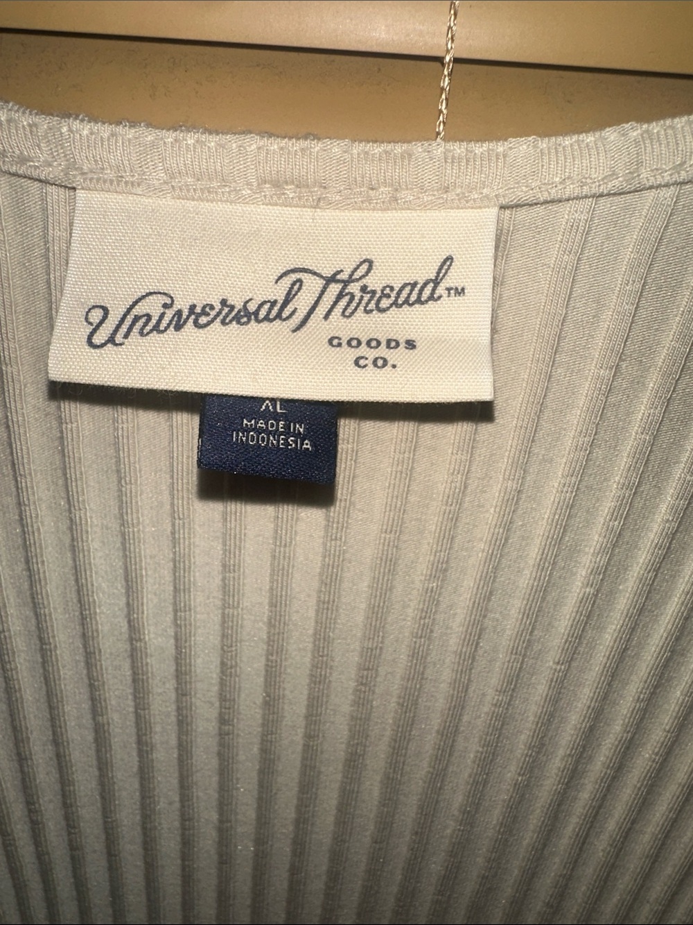 Universal Thread Cream Ribbed Long-Sleeve Surplice Top - Picture 2 of 2
